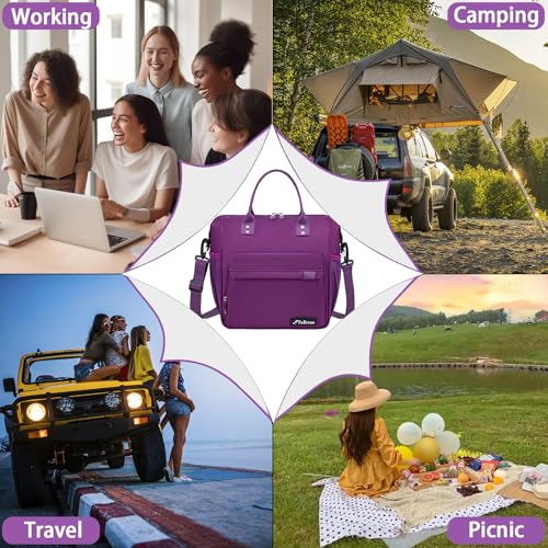 Purple Lunch Box for Women Insulated Lunch Bag Fits Bento Boxes (Large / A13: Violet)