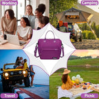 Purple Lunch Box for Women Insulated Lunch Bag Fits Bento Boxes (Large / A13: Violet)