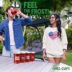 16 oz. Durable & Reusable Party Cups (Beer Pong Red / 12 Count)