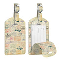 2 Pack Luggage Tags Leather Name ID Labels with Privacy Cover (Postmark)