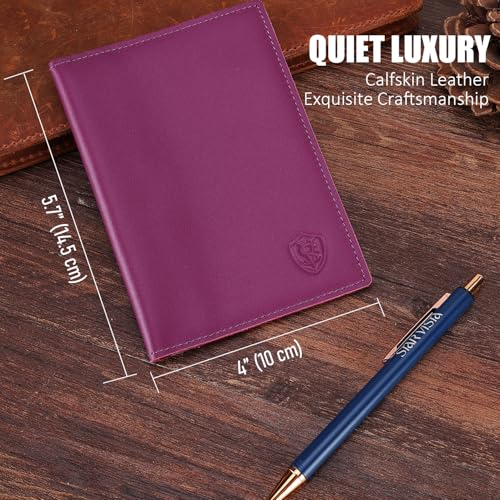 Albatross Leather Travel Passport Holder (Purple B)