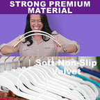 White Velvet Hangers 100 Pack Non Slip Heavy Duty Rose Gold Hooks (White/Rose Gold / 100-Pack)