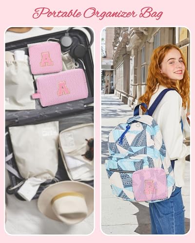 Personalized Initial Makeup Bag 2 (Pink 02)