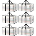 6 Pack Extra Heavy Duty Large Moving Bags Strong Zipper (Semi-Transparent / 6 Pack)