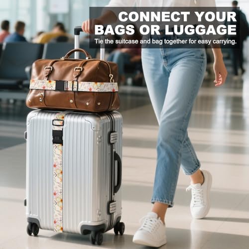 2 Pack Luggage Straps (Flowers / 2 Pack)