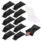 10 Pack Shoe Bags for Travel Satin Fabric Shoe Bag with Drawstring for Men Women Travel Protecting Storing Shoes (Black)