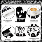 10 Pcs Halloween Kitchen Decor Set (Black, White / Cute Ghost)