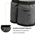Luggage Travel Cup Holder Free Hand Drink Carrier (No Hook & Loop: Grey)