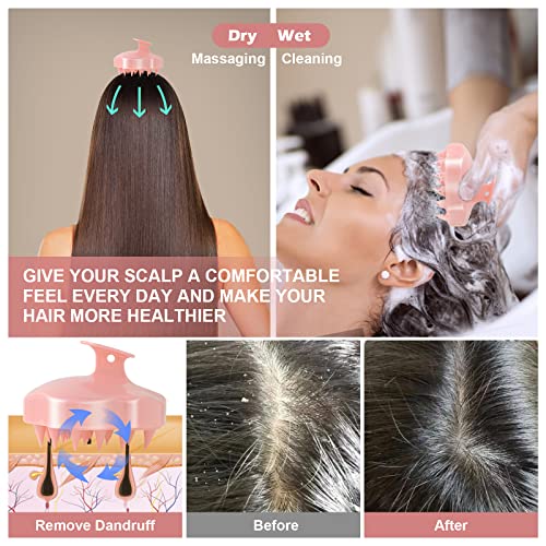 Hair Scalp Massager Shampoo Brush (Salmon Pink)