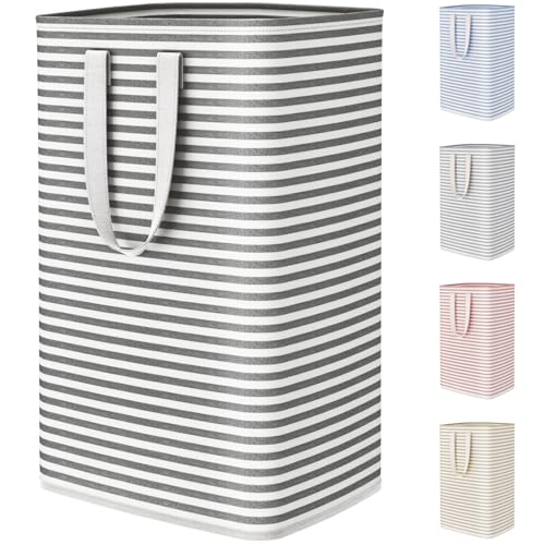 75L Large Collapsible Laundry Basket with Extended Handles (Black / 75L)