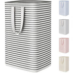75L Large Collapsible Laundry Basket with Extended Handles (Black / 75L)