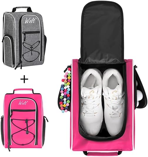 Wolt 2 Pcs Golf Shoe Bag for Travel- Zippered Shoes Carrier Bags by WOLT