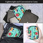 Weekly Travel Pill Organizer Cute Pill Case with 7 Day Pill Box (2 Cases + 2 Boxes / C. Black 01 + Green 01)