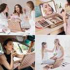 Travel Makeup Case with Mirror (Rose Gold)