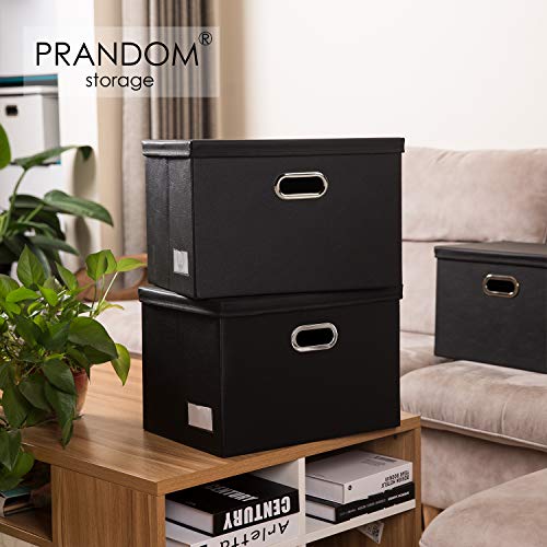 Large Collapsible Storage Bin with Lid [1 (Black / Large(1-Pack))