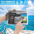 Waterproof Cell Phone Bag (2 * phone cases(black) + 2 * fanny packs(clear) / REGULAR SETS)
