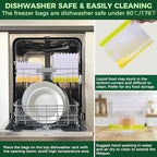 8 Pack Stand Up Reusable Half Gallon Freezer Bags Dishwasher Safe (8 Pack Half Gallon Bags)