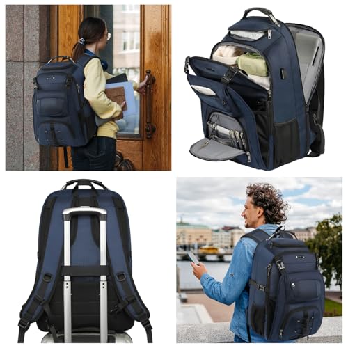 TSA Friendly Travel Laptop Backpack 18.4 inch XXXL Gaming Backpack Water (Blue)