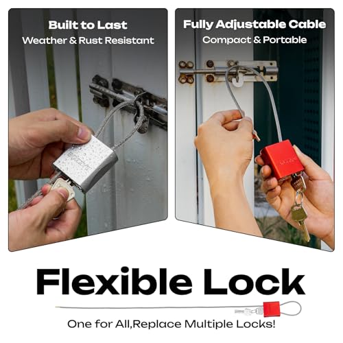 Cable Lock with 3 Keys (silver-L 6.56ft(2m),D 1/6in(4mm))