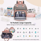 Baby Diaper Bag Backpack with ChangingStation (Baby Pink)