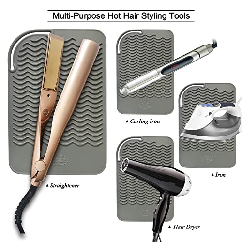 11" X 7.5" Large Size Heat Resistant Silicone Travel Mat for Hair Straighteners (5.6 Ounce)