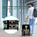 Luggage Cover Suitcase Protector Plus 1 Luggage Tag (Rock Skull / L)