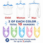 10 Pcs Travel Hangers Cruise Ship Essentials Accessories Portable Folding Clothes Hanger Foldable Drying Rack (Standard (1-Pack))