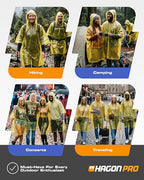 Disposable Rain Ponchos for Adults (One Size / Yellow (5 Pack))