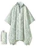 Hooded Rain Poncho for Adults (Antique Foliage 1/4 Zipper)