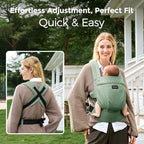 Baby Carrier with Natural Cotton Linen (Sage Green)