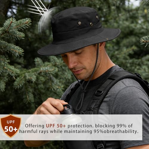 Sun Hats for Men Women Safari Hat Foldable Fishing Hat UPF 50+ Bucket Hat (1pack-green2)