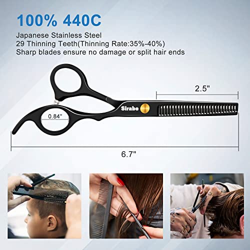 10 PCS Hair Cutting Scissors Set (Black / 10 Piece Set)