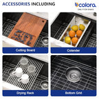 36"x19" Matte Black Undermount Double Bowl Workstation Kitchen Sink (Matte Black / 36" (50/50))