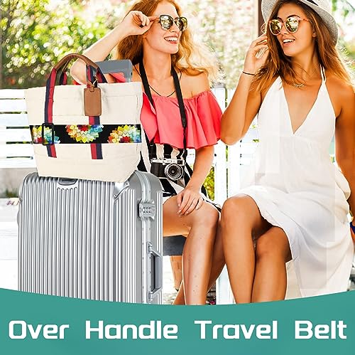 Luggage Straps for Suitcases Travel Belt Accessories Luggage Connector Identifiers Over Handle with Buckle Unique Nylon Adjustable Strap for Sleeping Bag Car Seat Colorful Flower (Colorful Flower)