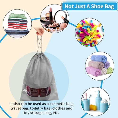 Grey Travel Shoe Bags (Grey / 10 Pack)