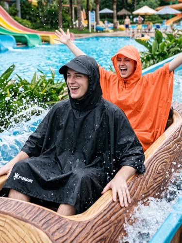 Hooded Rain Poncho for Adults (Grey-basic)