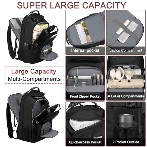 Extra Large Laptop Backpack for Travel (Black)