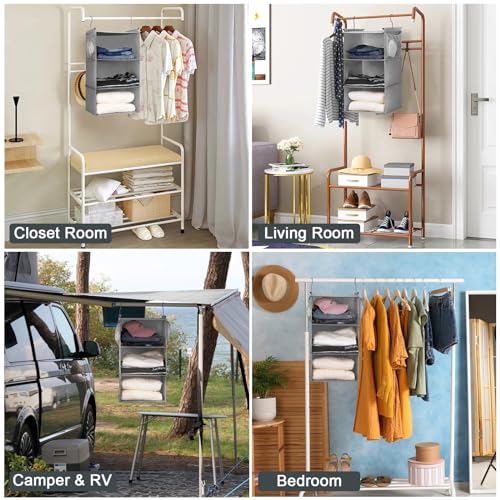3 Tier Shelf Hanging Closet Organizer (Ashy)