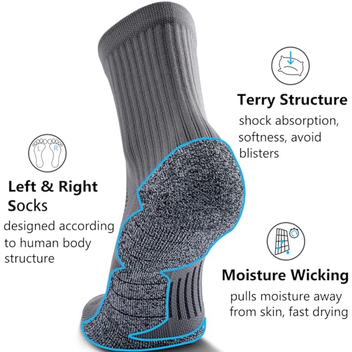 Unisex Cushioned Compression Sport Quarter Socks (Large / 4-pairs Grey)