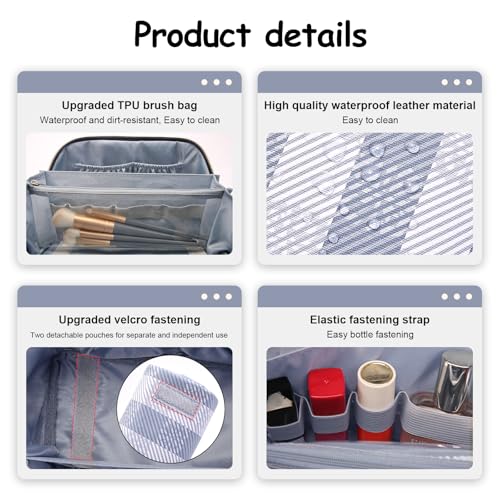 Travel Makeup Bag Organizer Cosmetic Bag (06-A-Blue)