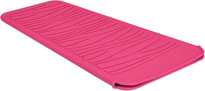 Silicone Heat Resistant Travel Mat Pouch for Hair Styling Tools (Hot Pink, 1 Pack)