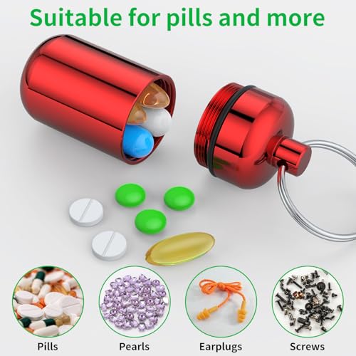 3 Pack Small Pill Box with Carabiner (Grey+black+red+3 Carabiner)