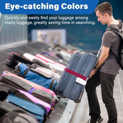 Luggage Straps for Suitcases (Black Red)