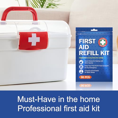90 Pieces First Aid Refill Kit (90PCS (2 SET))