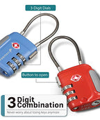 TSA Approved Luggage Locks (4 Pack - Multicolor)