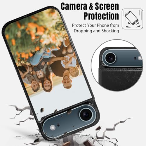 Custom Wallet Phone Case for iPhone Air with Photo (Black-A / iPhone Air)