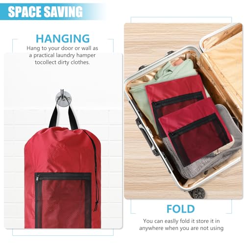 Laundry Bag Backpack (1Pack / Red)