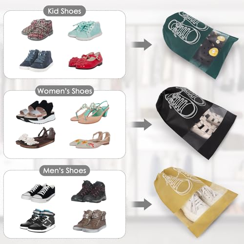 10 Pcs Portable Travel Shoe Bags (Multicolor)