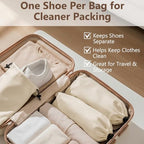 8 PCS Shoe Bags for Travel for Women & Men (Beige)