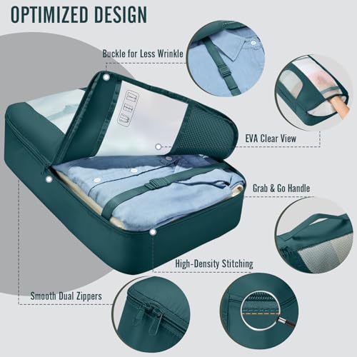 10 Set Packing Cubes for Travel Essentials (03 Deep Teal)